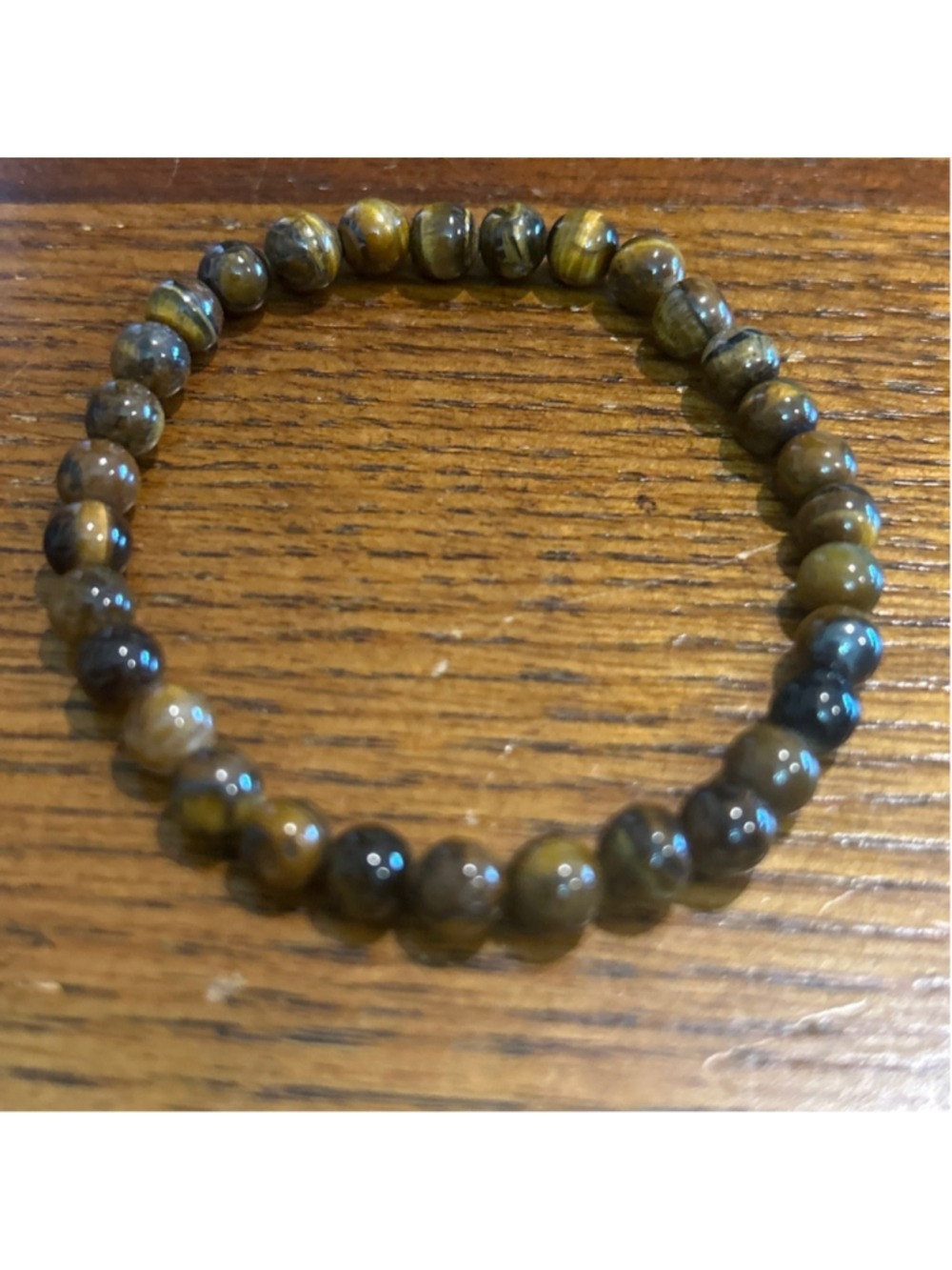 Women's Unbranded Tiger Eye Beaded stretch Bracelet One Size Brown Black - Picture 1 of 2